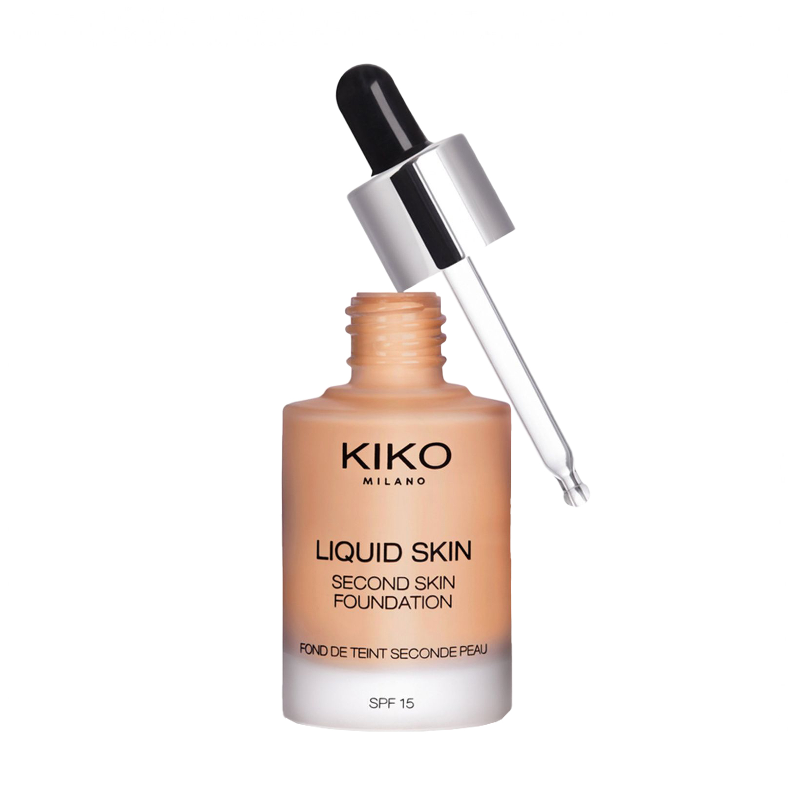 

Уцінка! Тональна основа для обличчя Kiko Milano Liquid Skin Second Skin Foundation SPF 15, 70 Warm Beige, 30 мл