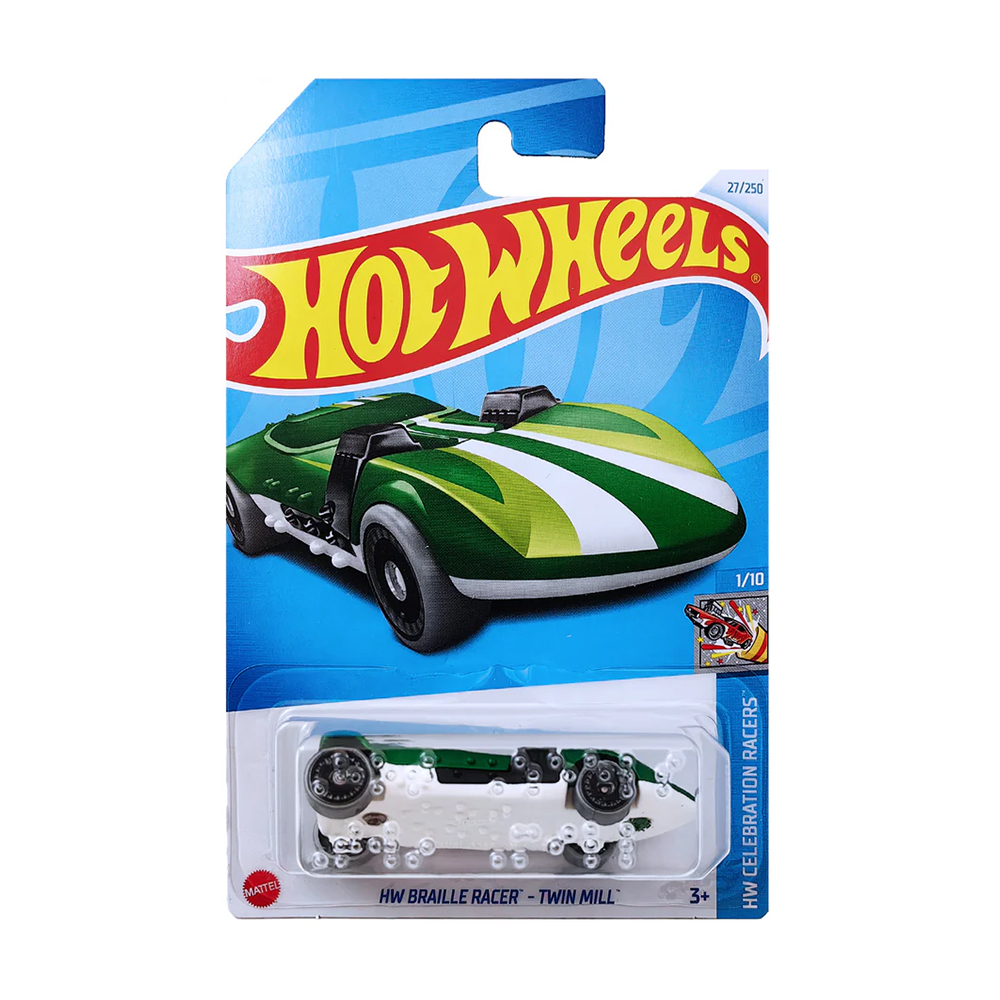 

Базовий автомобіль Hot Wheels HW Braille Racer-Twin Mill, зелено-білий, від 3 років, 11*3.5*11 см (5785)