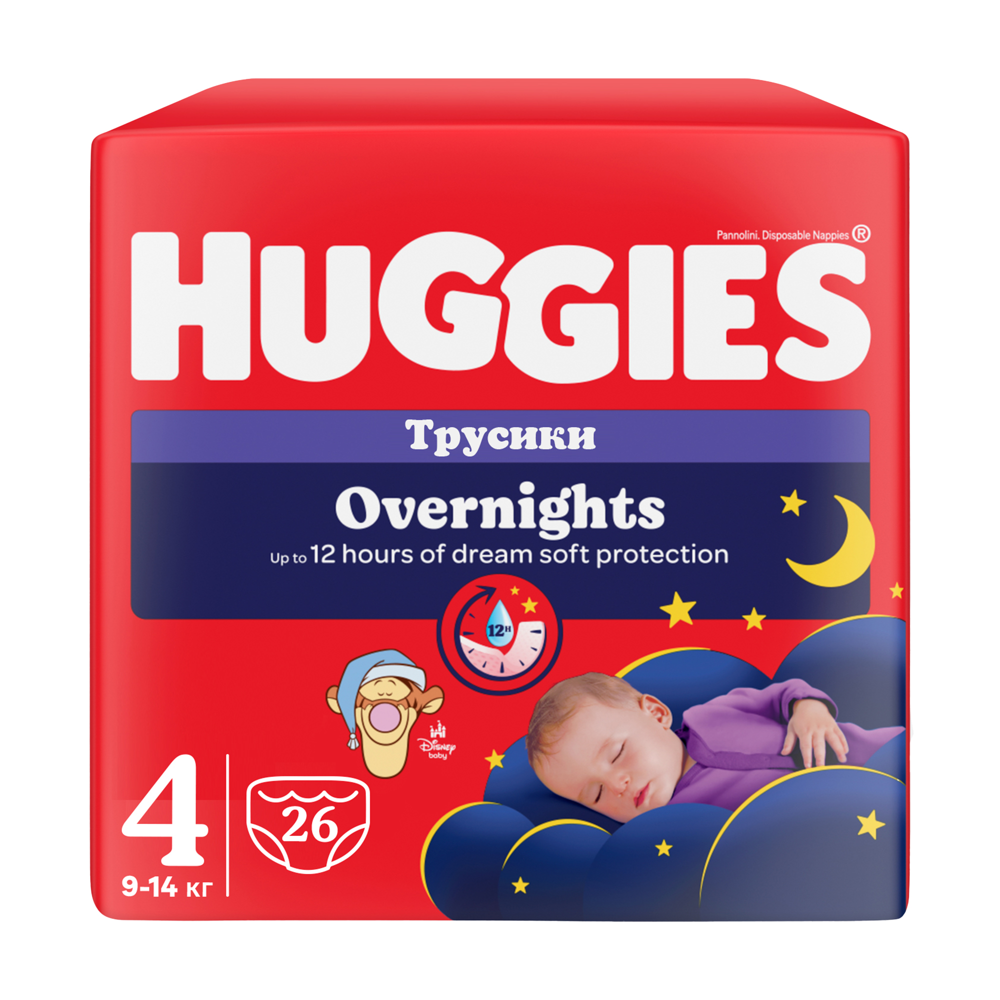 

Уцінка! Підгузки-трусики Huggies Overnights Pants, розмір 4 (9-14 кг), 26 шт
