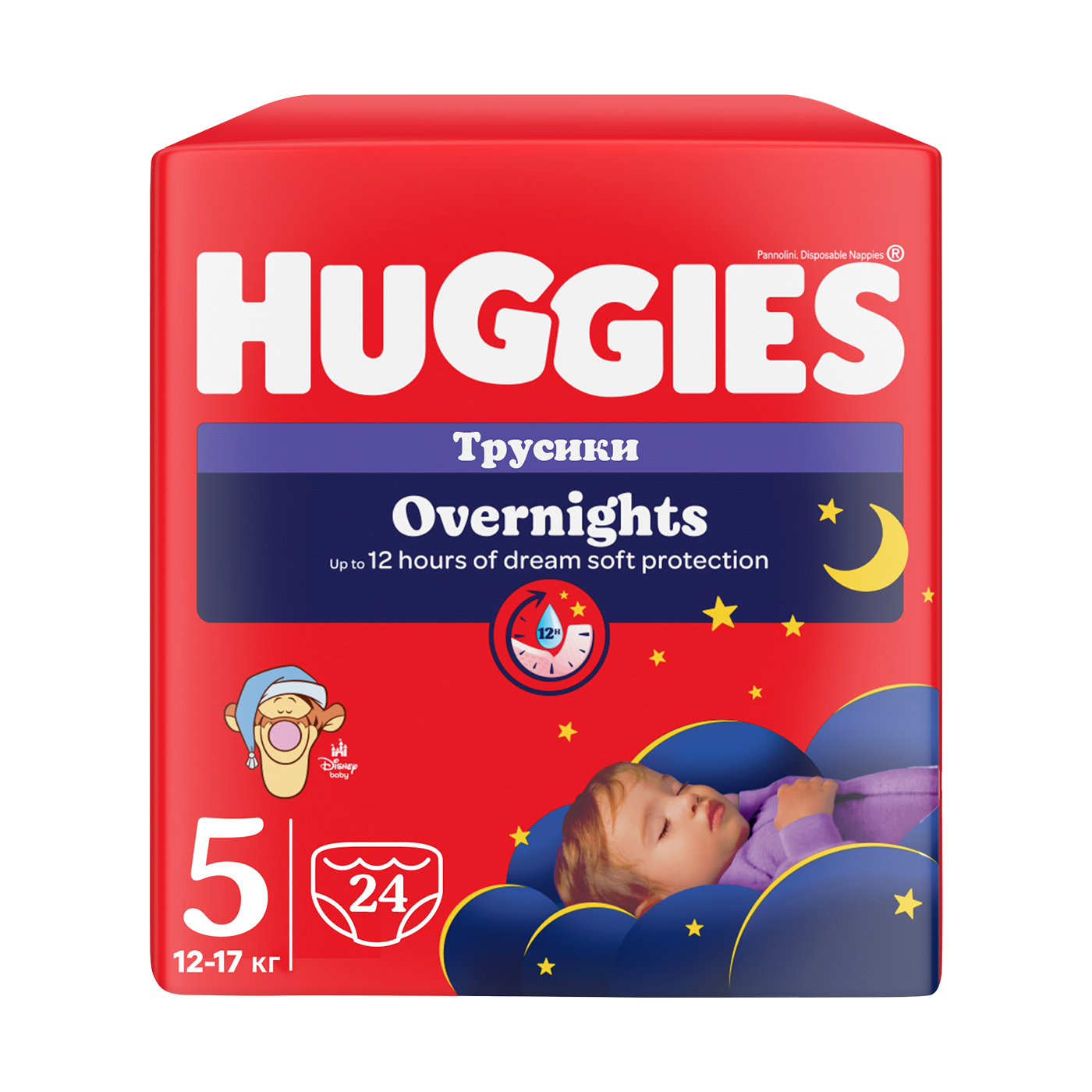 

Уцінка! Підгузки-трусики Huggies Overnights Pants, розмір 5 (12-17 кг), 24 шт