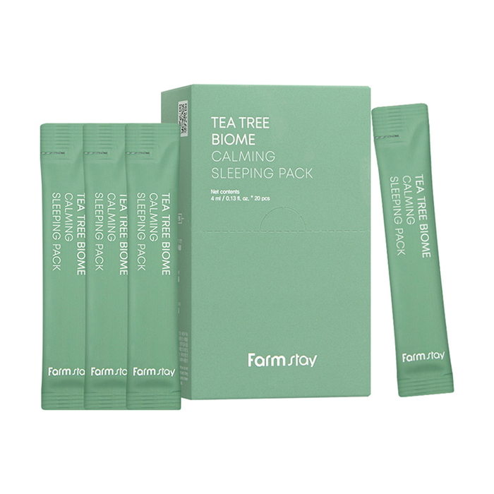 

Уцінка! Заспокійлива нічна маска для обличчя FarmStay Tea Tree Biome Calming Sleeping Pack з екстрактом чайного дерева, 20*4 мл