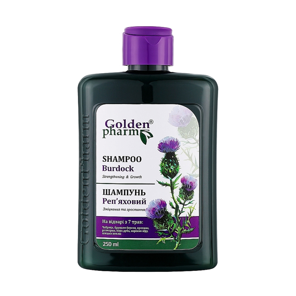 

Шампунь для волосся Golden Pharm Burdock Shampoo Реп'яховий, 250 мл