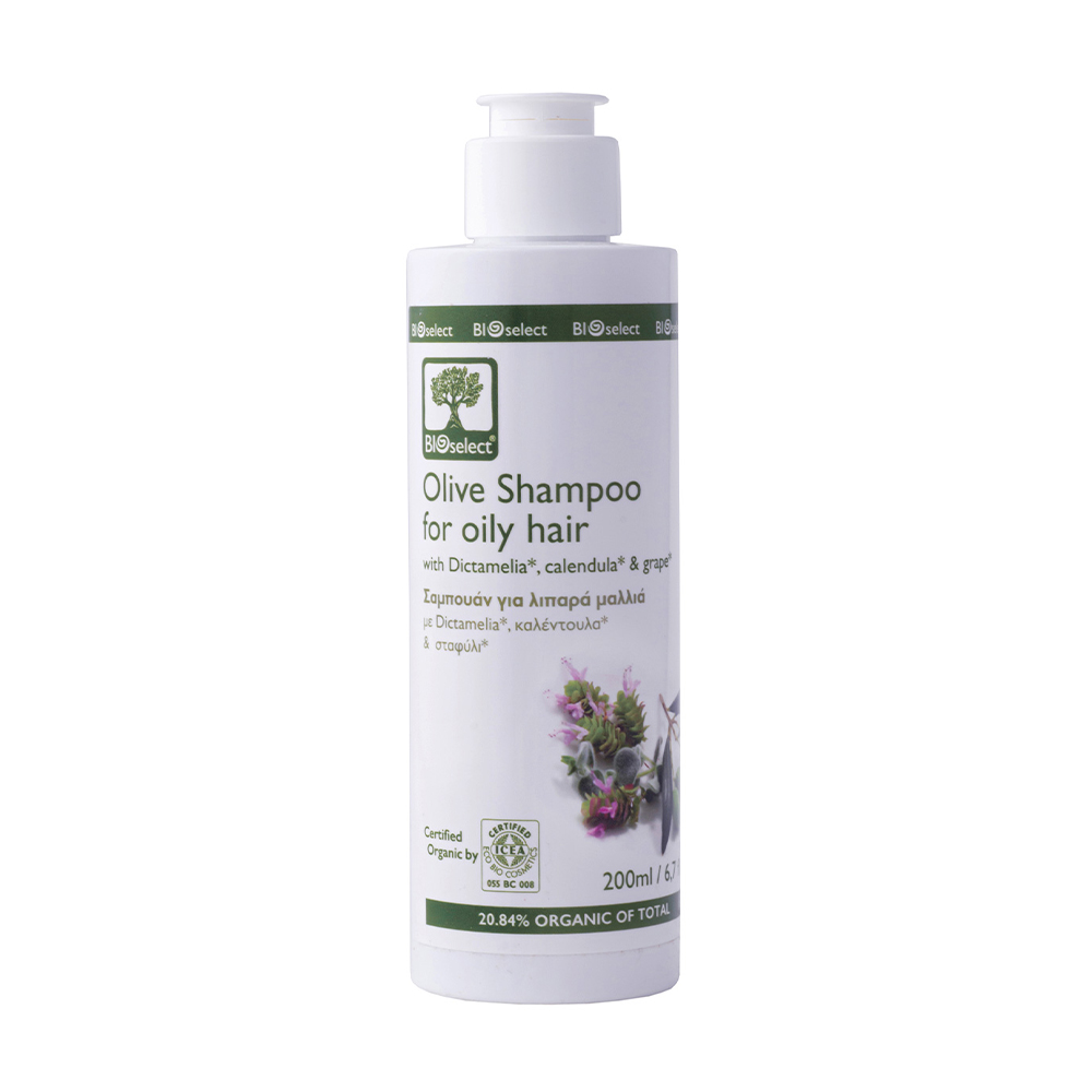 

Шампунь BIOselect Olive Shampoo для жирного волосся, з диктамелією, календулой та червоним виноградом, 200 мл