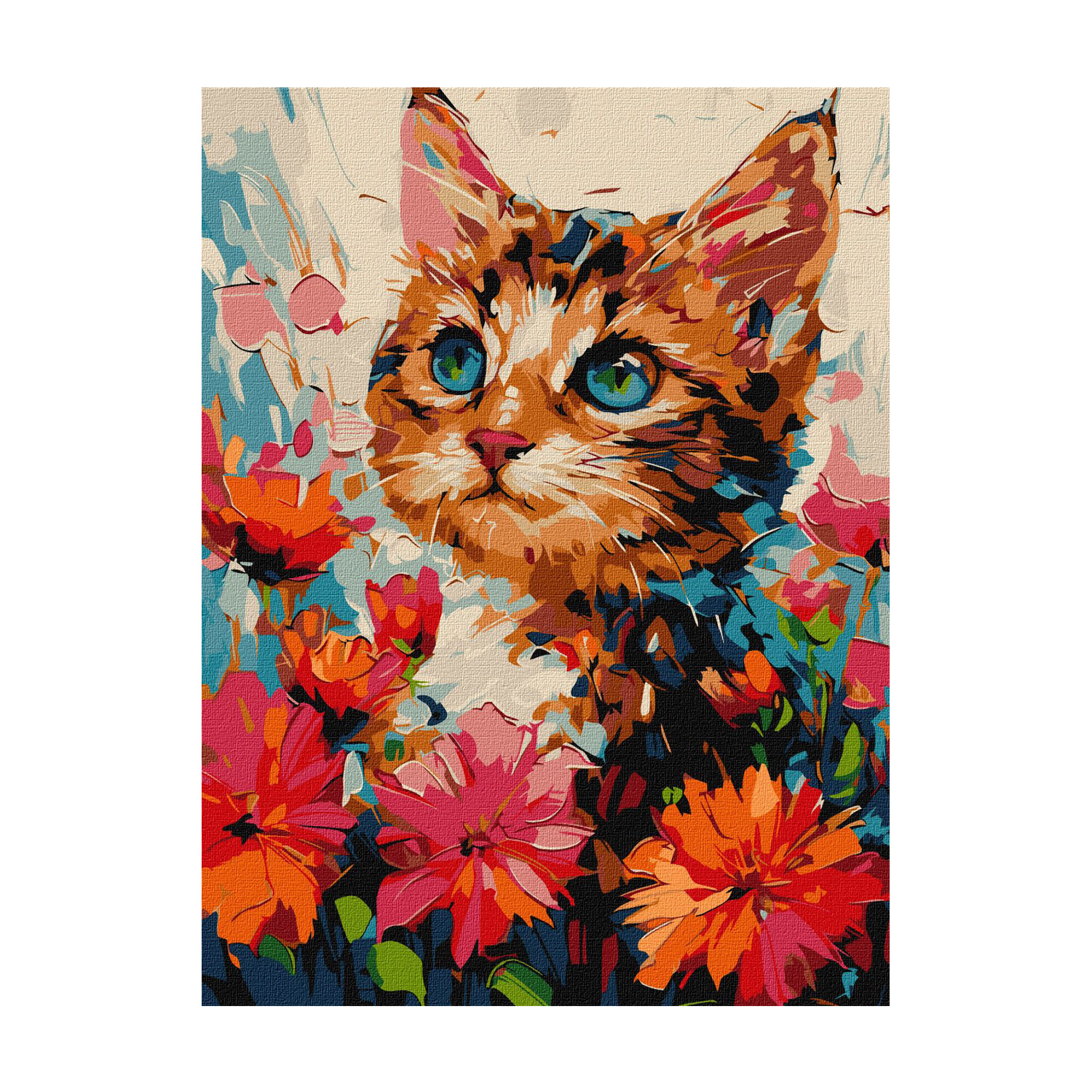 

Картина за номерами Ideyka Котик у квітах, 30*40 см (KHO6599)