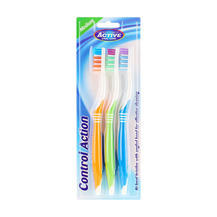 

Набір зубних щіток Beauty Formulas Control Action Toothbrush (помаранчева, 1 шт + зелена, 1 шт + синя, 1 шт)