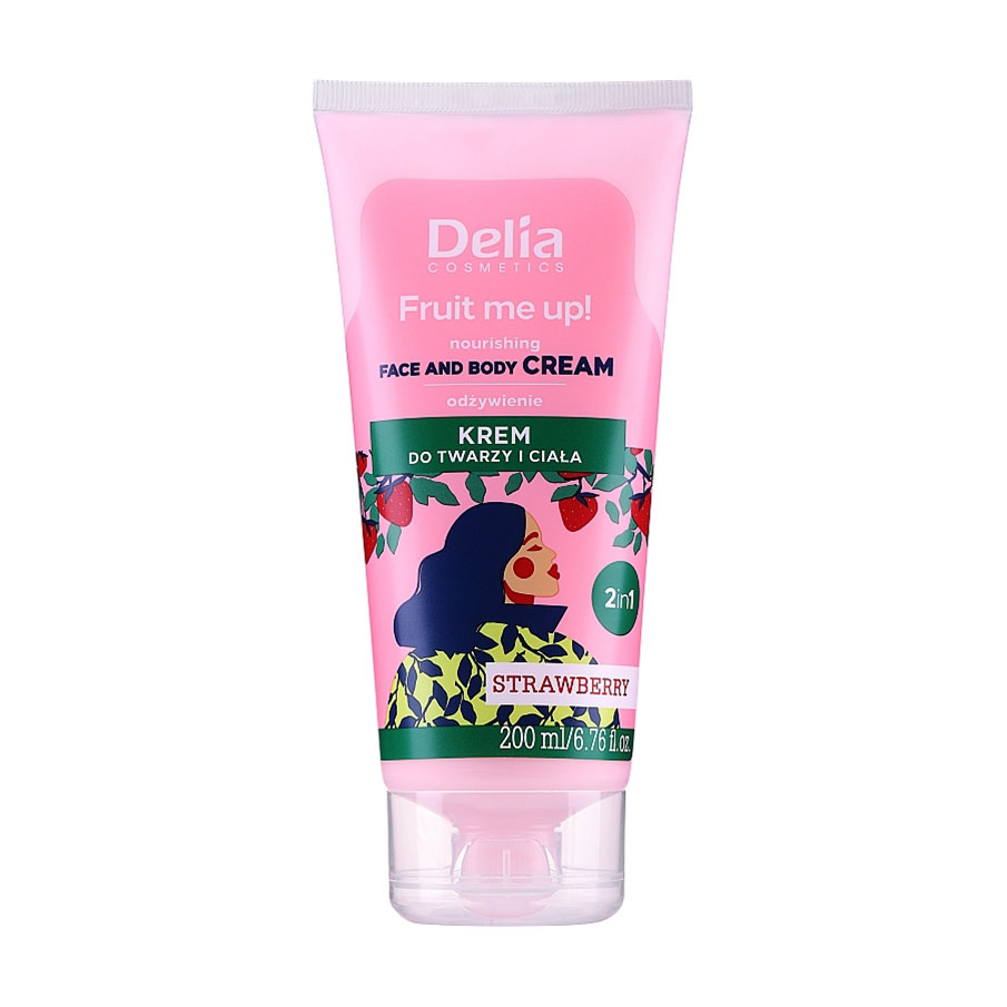 

Уцінка! Крем для обличчя та тіла 2 в 1 Delia Cosmetics Fruit Me Up! Face & Body Cream з ароматом полуниці, 200 мл