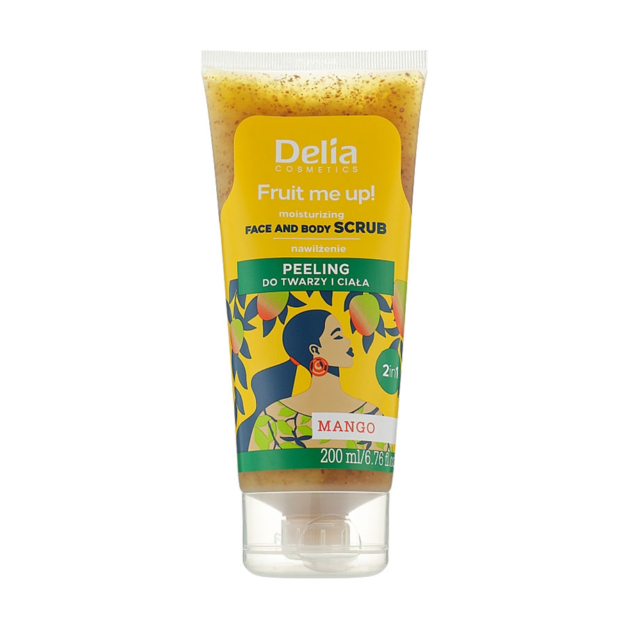 

Уцінка! Скраб для обличчя та тіла 2 в 1 Delia Cosmetics Fruit Me Up! Face & Body Scrub з ароматом манго, 200 мл
