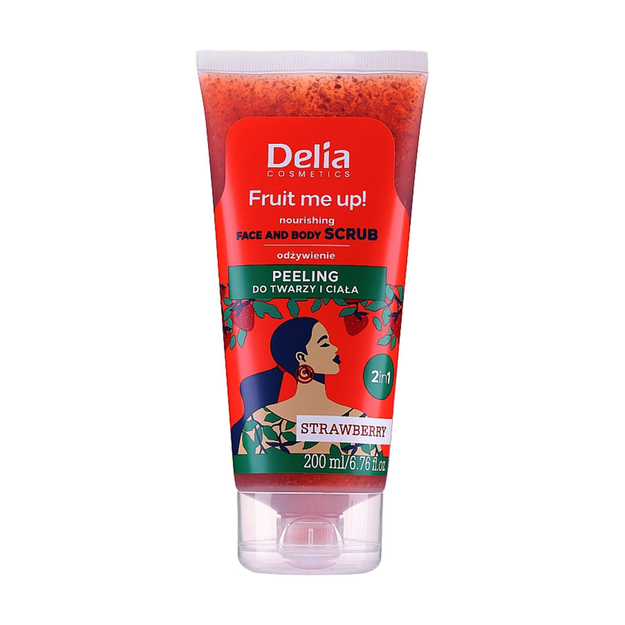 

Уцінка! Скраб для обличчя та тіла 2 в 1 Delia Cosmetics Fruit Me Up! Face & Body Scrub з ароматом полуниці, 200 мл