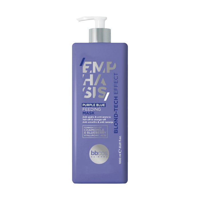 

Живильна маска для волосся BBcos Emphasis Blond-Tech Purple Blue Feeding Mask з фіолетово-синім пігментом, 1 л