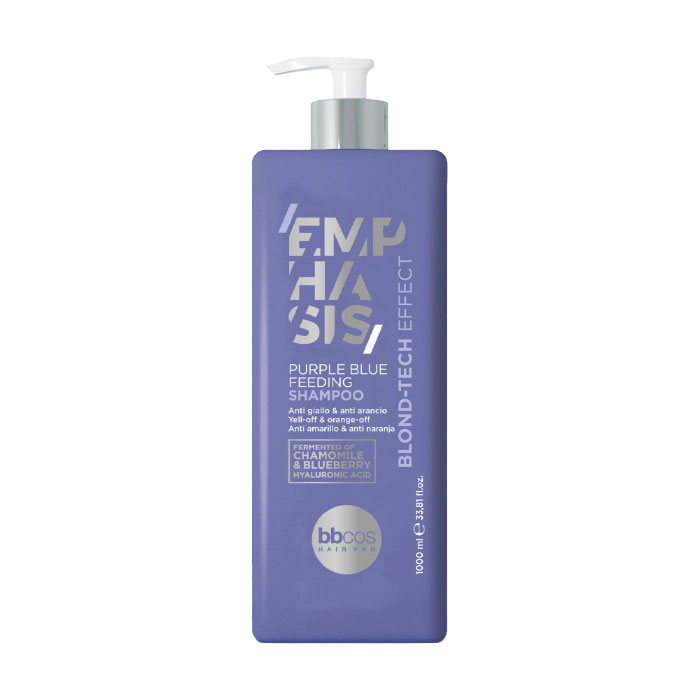 

Живильний шампунь для волосся BBcos Emphasis Blond-Tech Purple Blue Feeding Shampoo з фіолетово-синім пігментом, 1 л