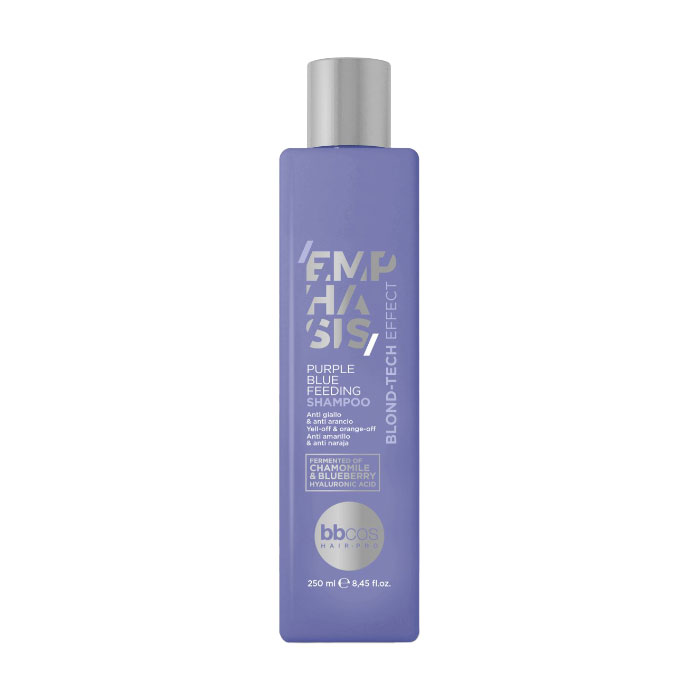 

Живильний шампунь для волосся BBcos Emphasis Blond-Tech Purple Blue Feeding Shampoo з фіолетово-синім пігментом, 250 мл