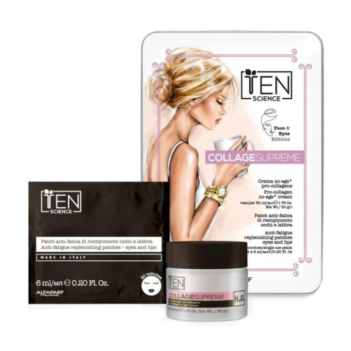 

Уцінка! Набір Ten Science Collage Supreme Kit (крем для обличчя, 50 мл + патчі для шкіри навколо очей та губ, 4*6 мл)
