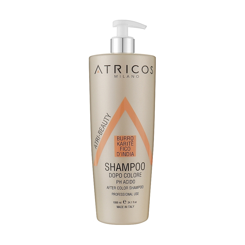 

Уцінка! Шампунь Atricos Milano Atri-Beauty After Color Shampoo для фарбованого волосся, з олією ши та опунцією, 1 л