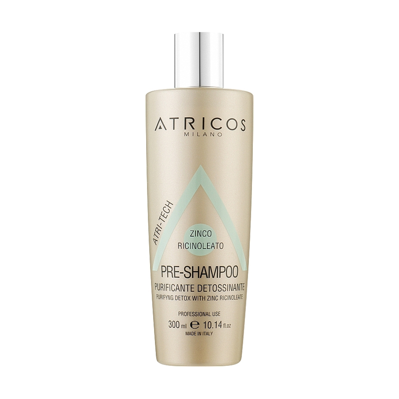 

Очищувальний детокс-шампунь для волосся Atricos Milano Atri-Tech Pre-Shampoo Purifying Detoxifying з цинком, 300 мл