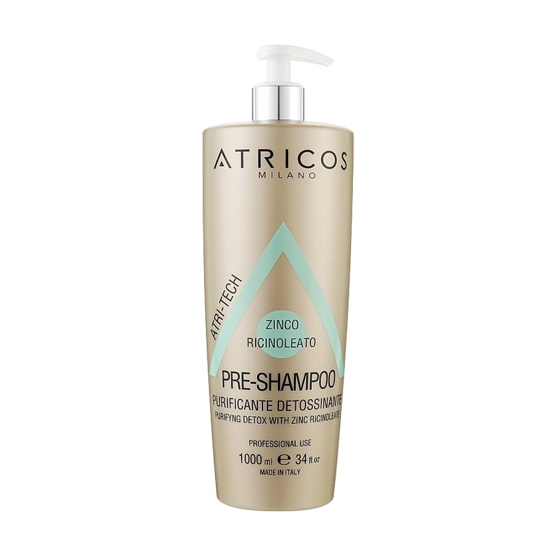 

Очищувальний детокс-шампунь для волосся Atricos Milano Atri-Tech Pre-Shampoo Purifying Detoxifying з цинком, 1 л