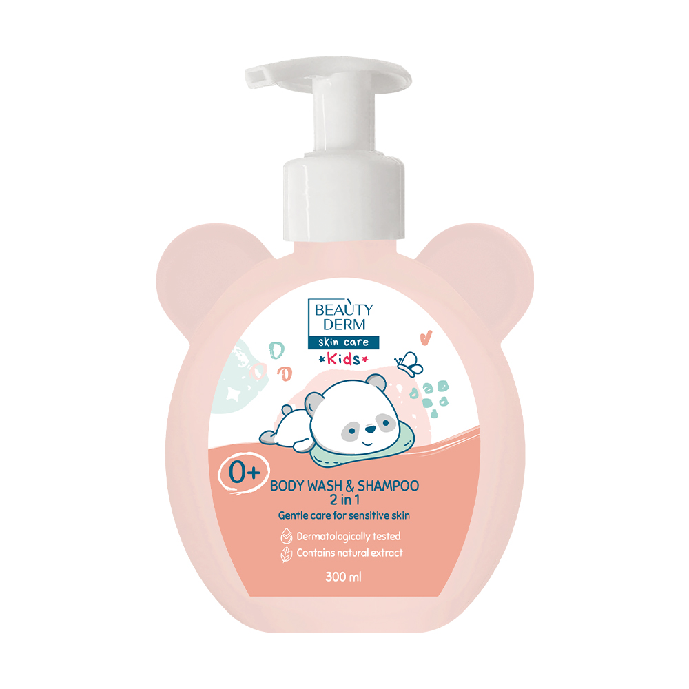 

Гель-шампунь 2 в 1 для немовлят BEAUTYDERM Kids Body Wash & Shampoo 2 In 1 від народження, 300 мл
