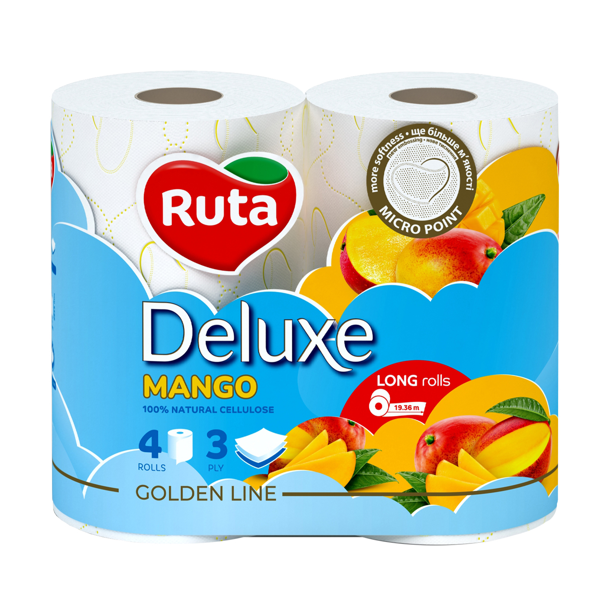 

Туалетний папір Ruta Deluxe з ароматом манго, 3-шаровий, 4 рулони