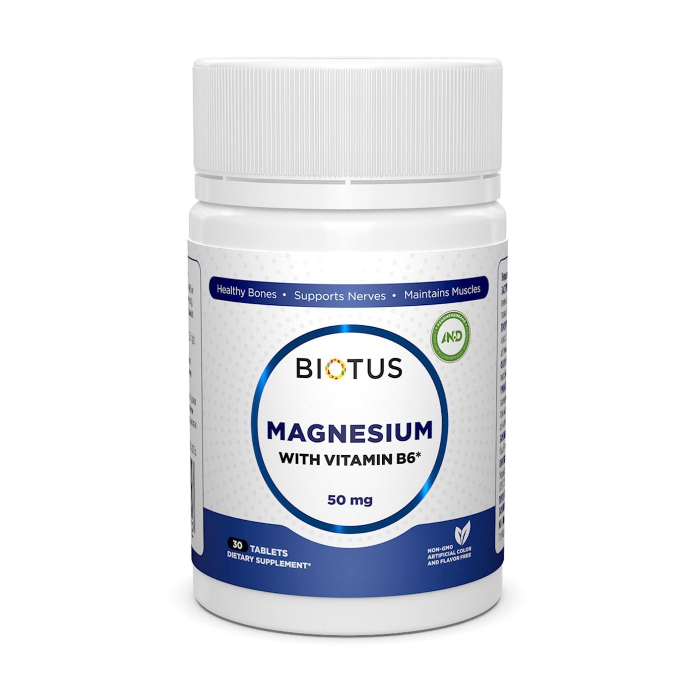 

Магній Biotus Magnesium with Vitamin B6, з вітаміном В6, 50 мг, 30 таблеток
