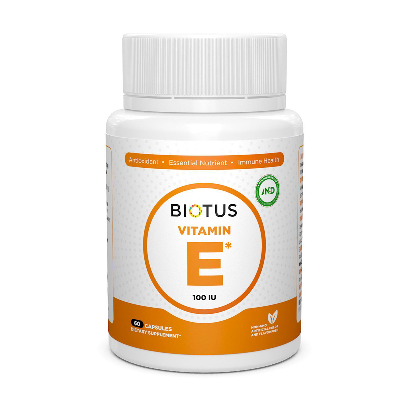 

Вітамін Е Biotus Vitamin Е, 100 МО, 60 капсул