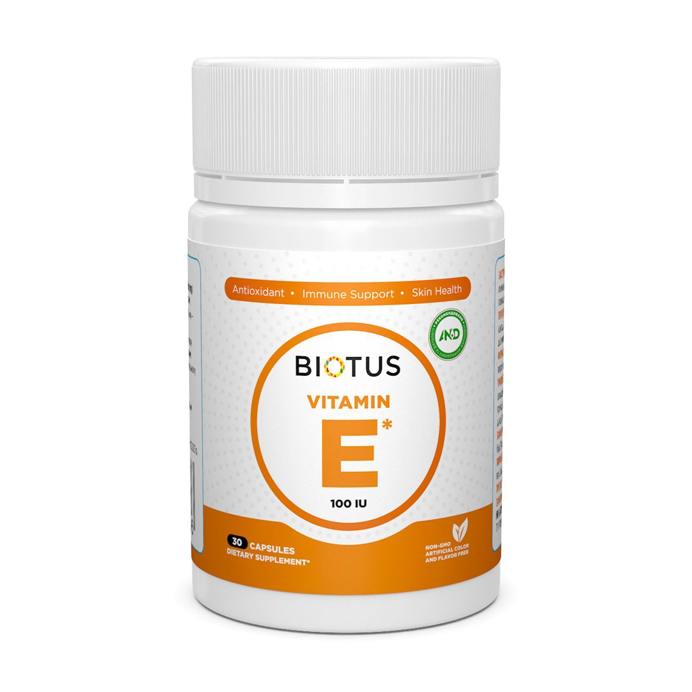 

Вітамін Е Biotus Vitamin Е, 100 МО, 30 капсул