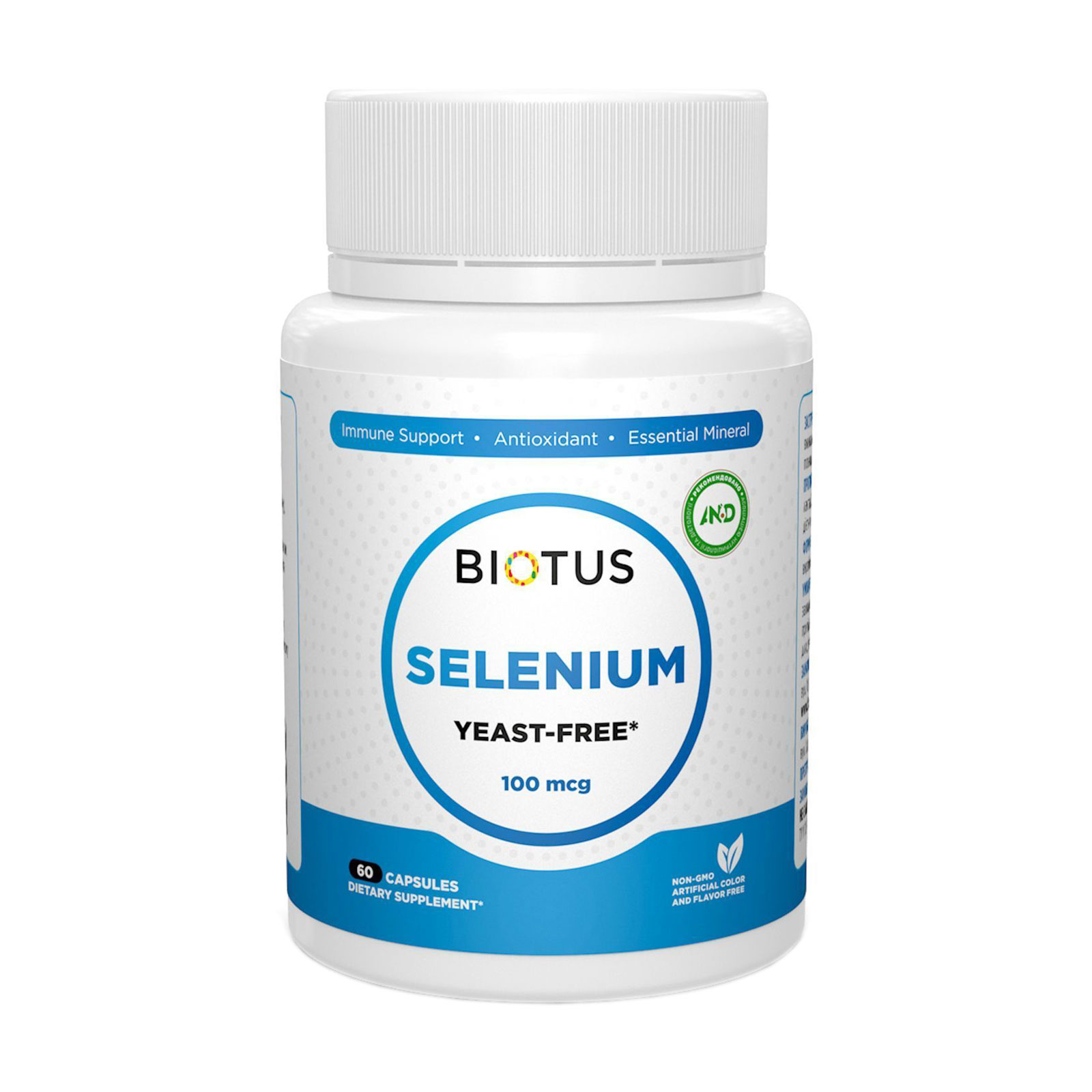 Селен Biotus Selenium без дріжджів, 100 мкг, 60 капсул