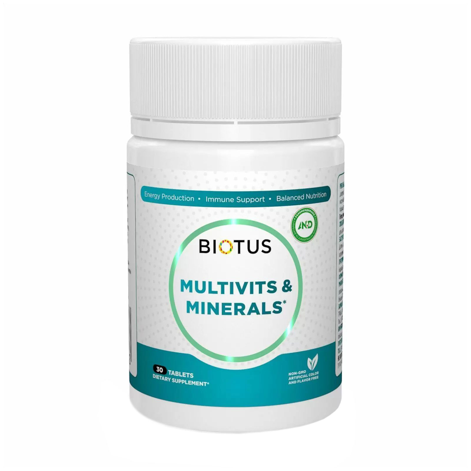 

Мультивітаміни та мінерали Biotus Multivits & Minerals, 30 таблеток