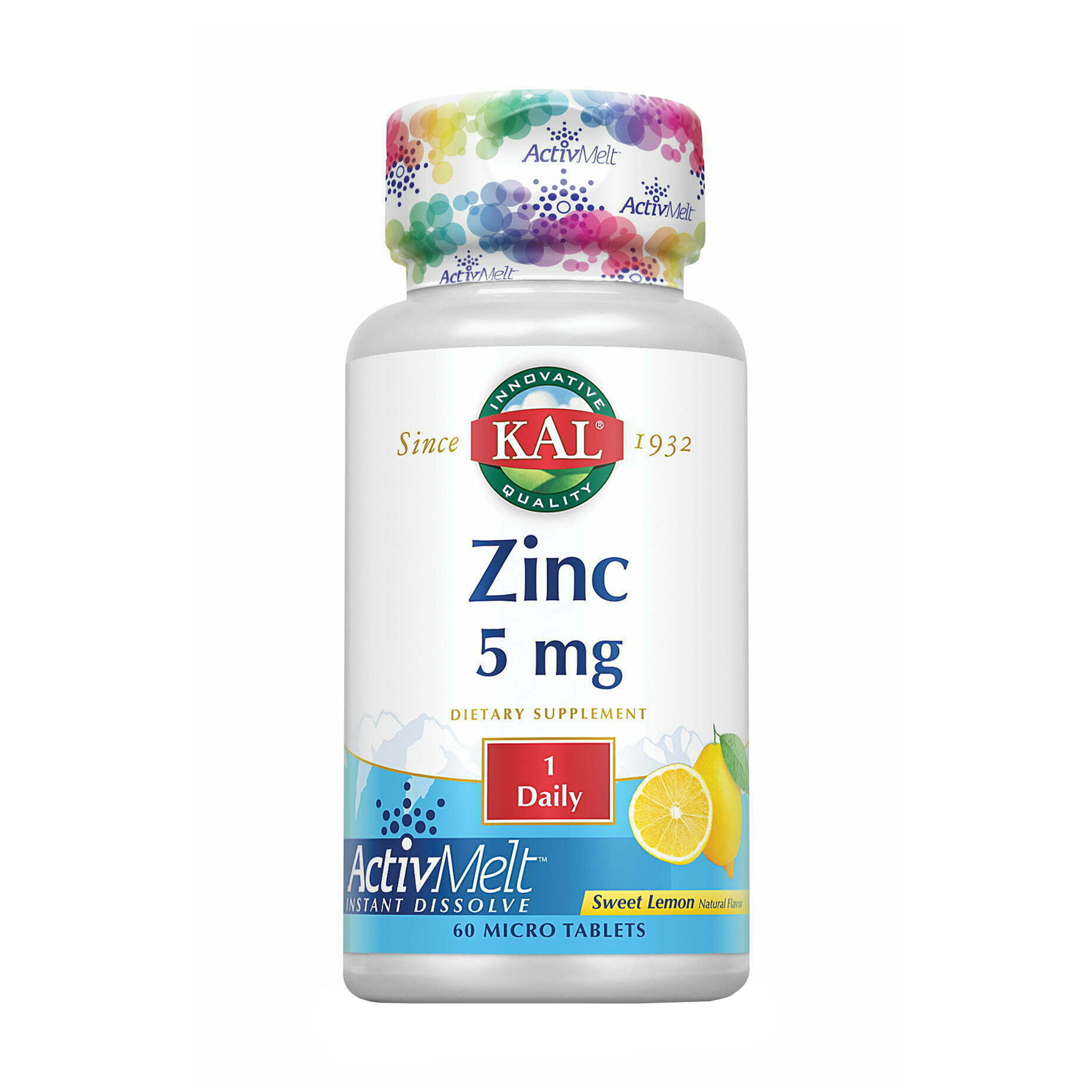 

Цинк KAL Zinc 5 мг, зі смаком лимону, 60 мікротаблеток