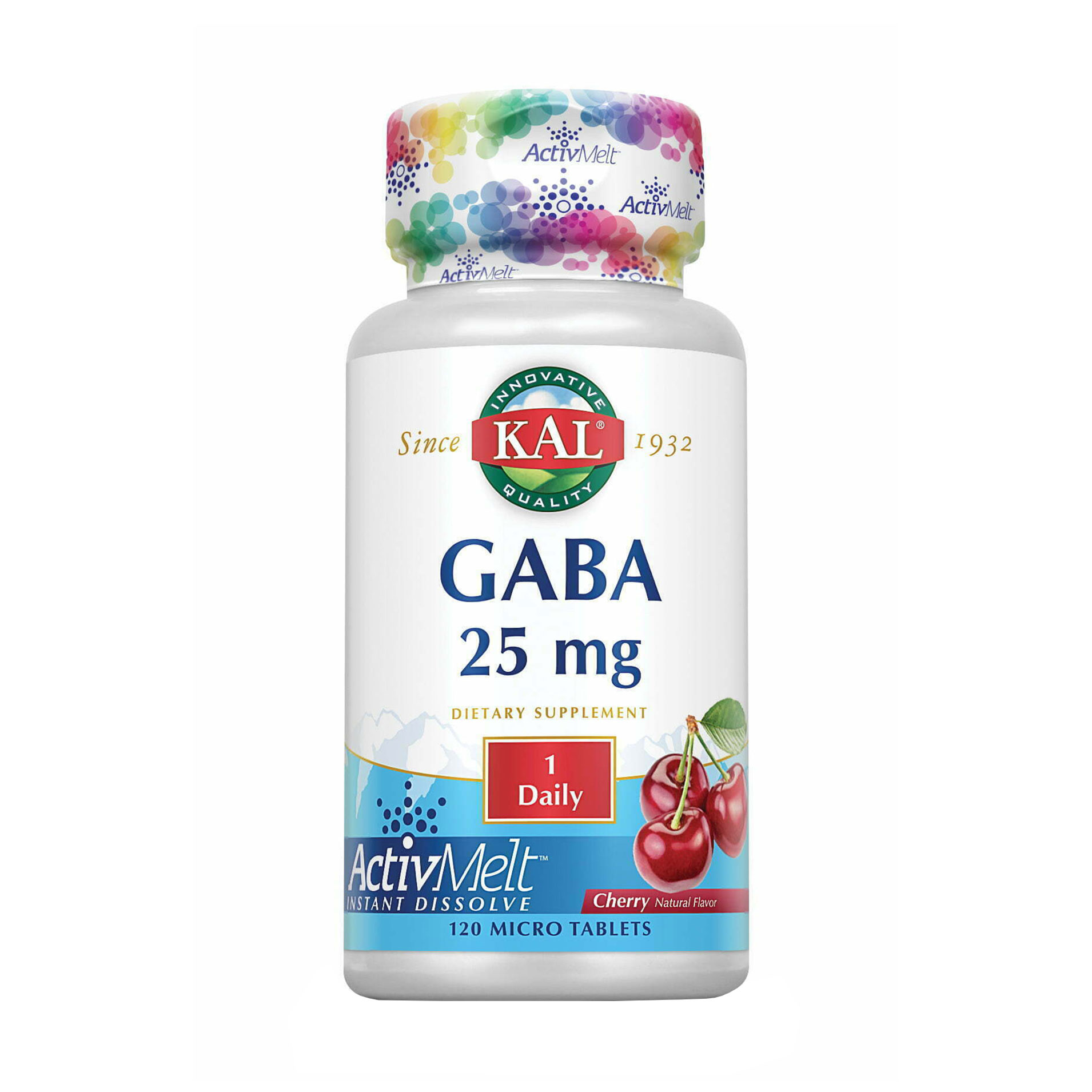 

Гамма-аміномасляна кислота KAL GABA зі смаком вишні, 25 мг, 120 мікротаблеток