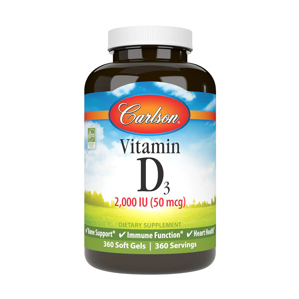

Вітамін Д3 Carlson Labs Vitamin D3 2000 МО, 50 мкг, 360 гелевих капсул