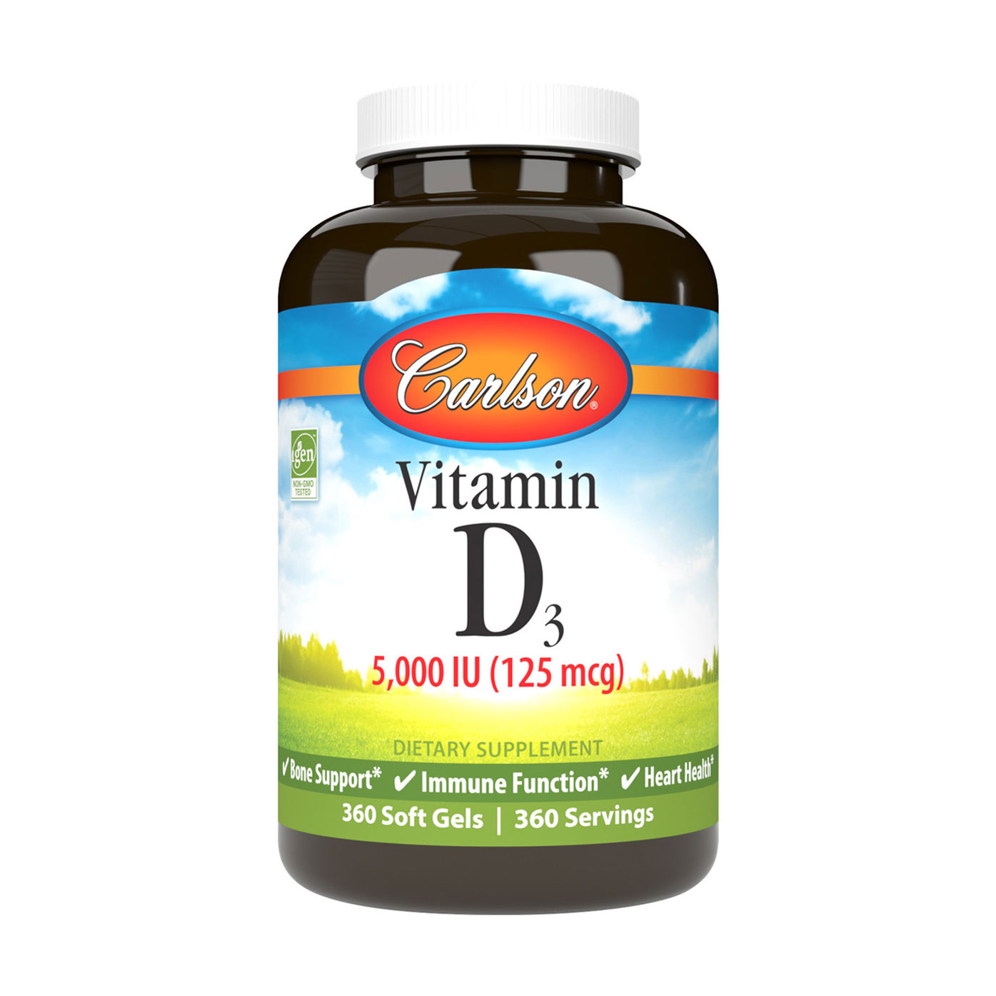 

Уцінка! Вітамін Д3 Carlson Labs Vitamin D3, 5000 МО, 125 мкг, 360 гелевих капсул
