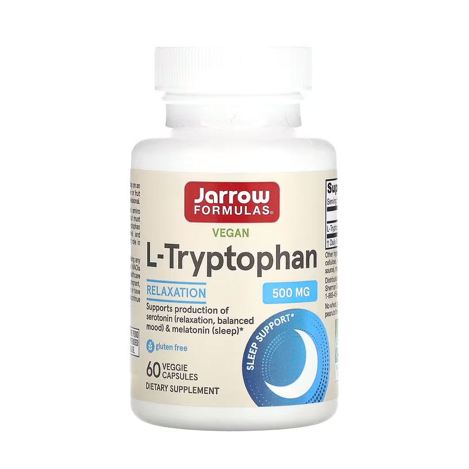 

L-триптофан Jarrow Formulas L-Tryptophan, 500 мг, 60 вегетаріанських капсул