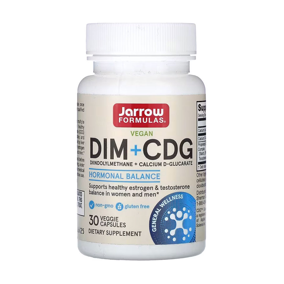 

Покращена формула для детоксикації Jarrow Formulas DIM + CDG, 30 вегетаріанських капсул