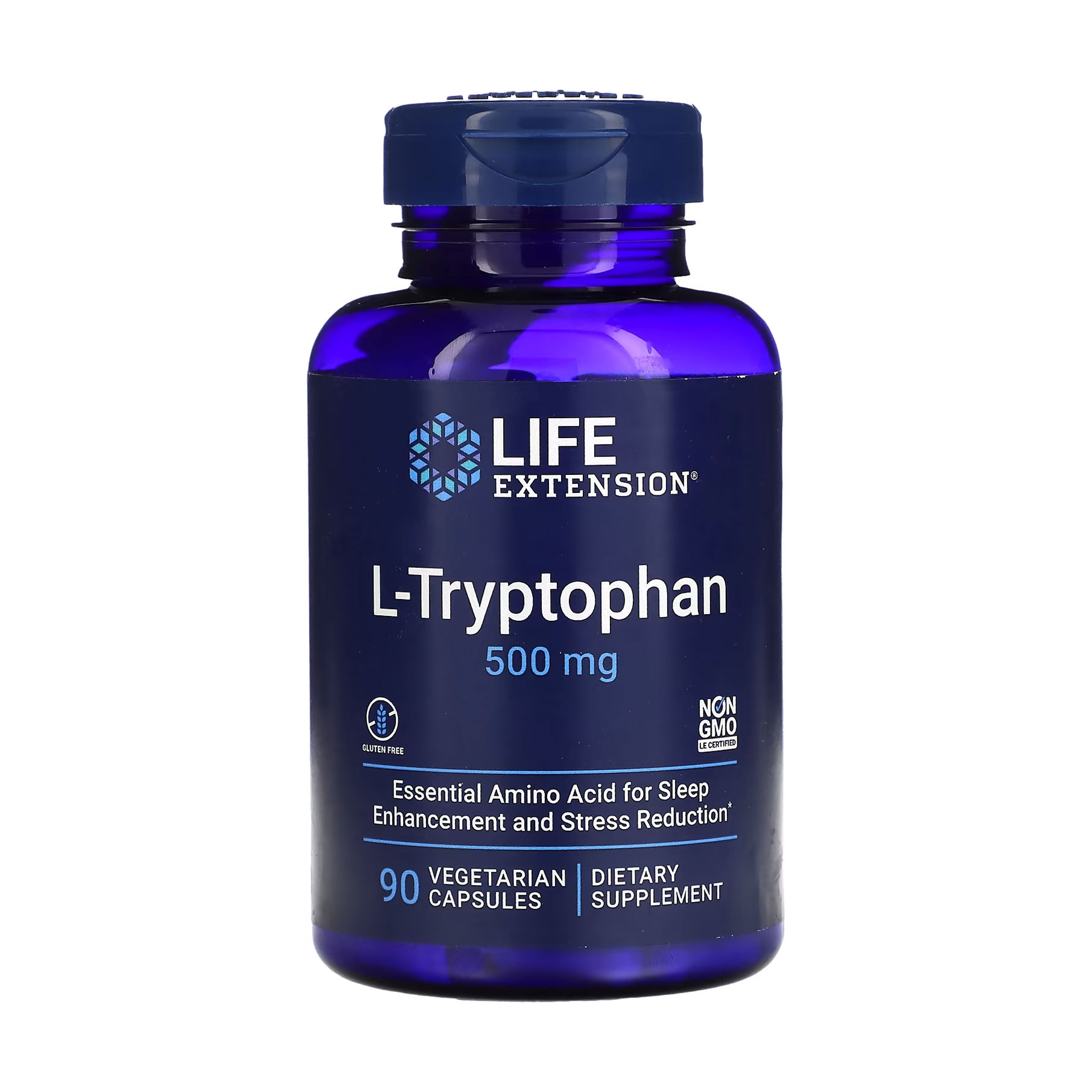

L-триптофан Life Extension L-Tryptophan 500 мг, 90 вегетаріанських капсул