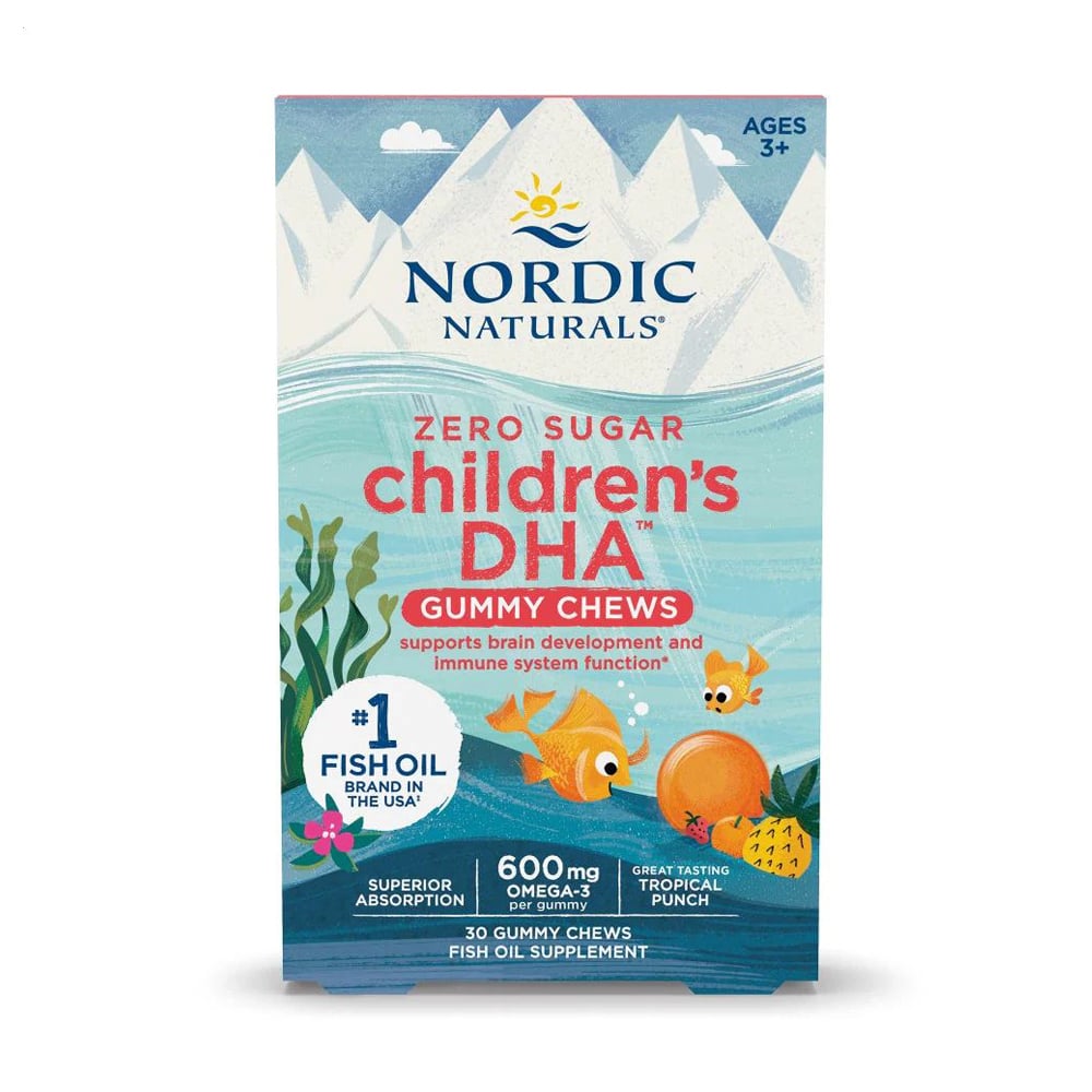 

Риб'ячий жир для дітей Nordic Naturals Children's DHA Gummies зі смаком тропічних фруктів, 600 мг, 30 жувальних цукерок