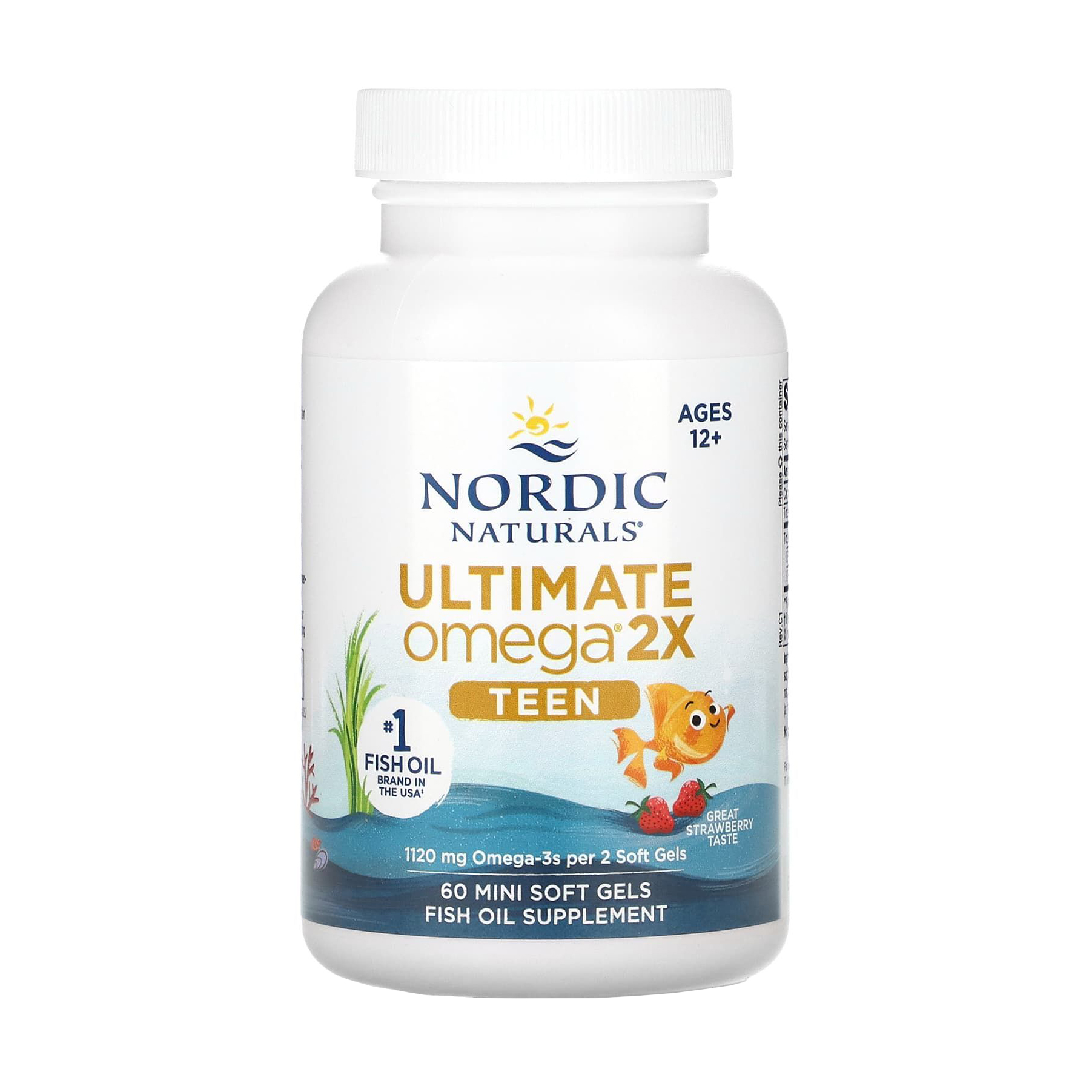 

Омега для підлітків Nordic Naturals Ultimate Omega 2X Teen зі смаком полуниці, 60 міні гелевих капсул
