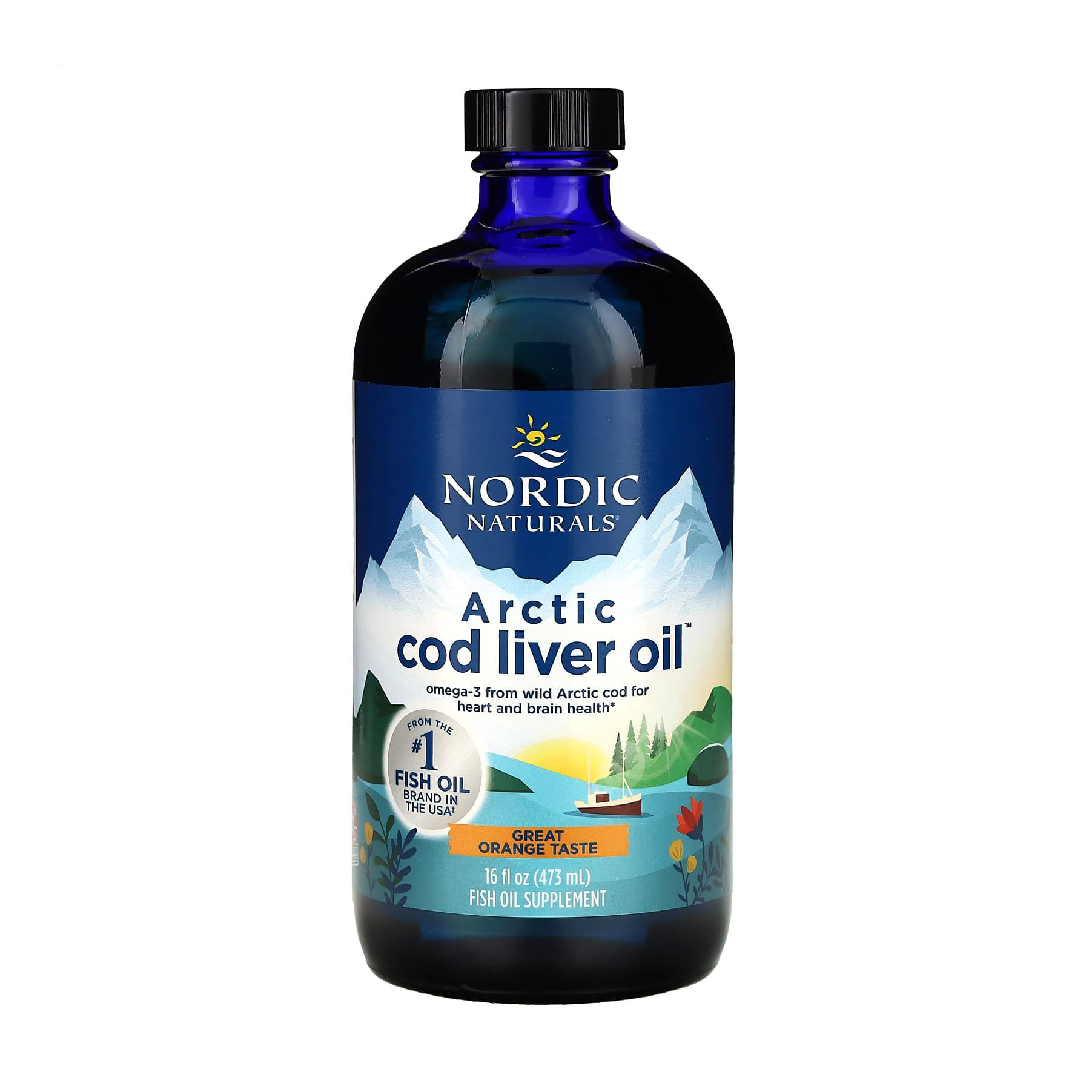 

Риб'ячий жир з печінки тріски Nordic Naturals Arctic Cod Liver Oil зі смаком апельсину, 1060 мг, в рідині, 473 мл