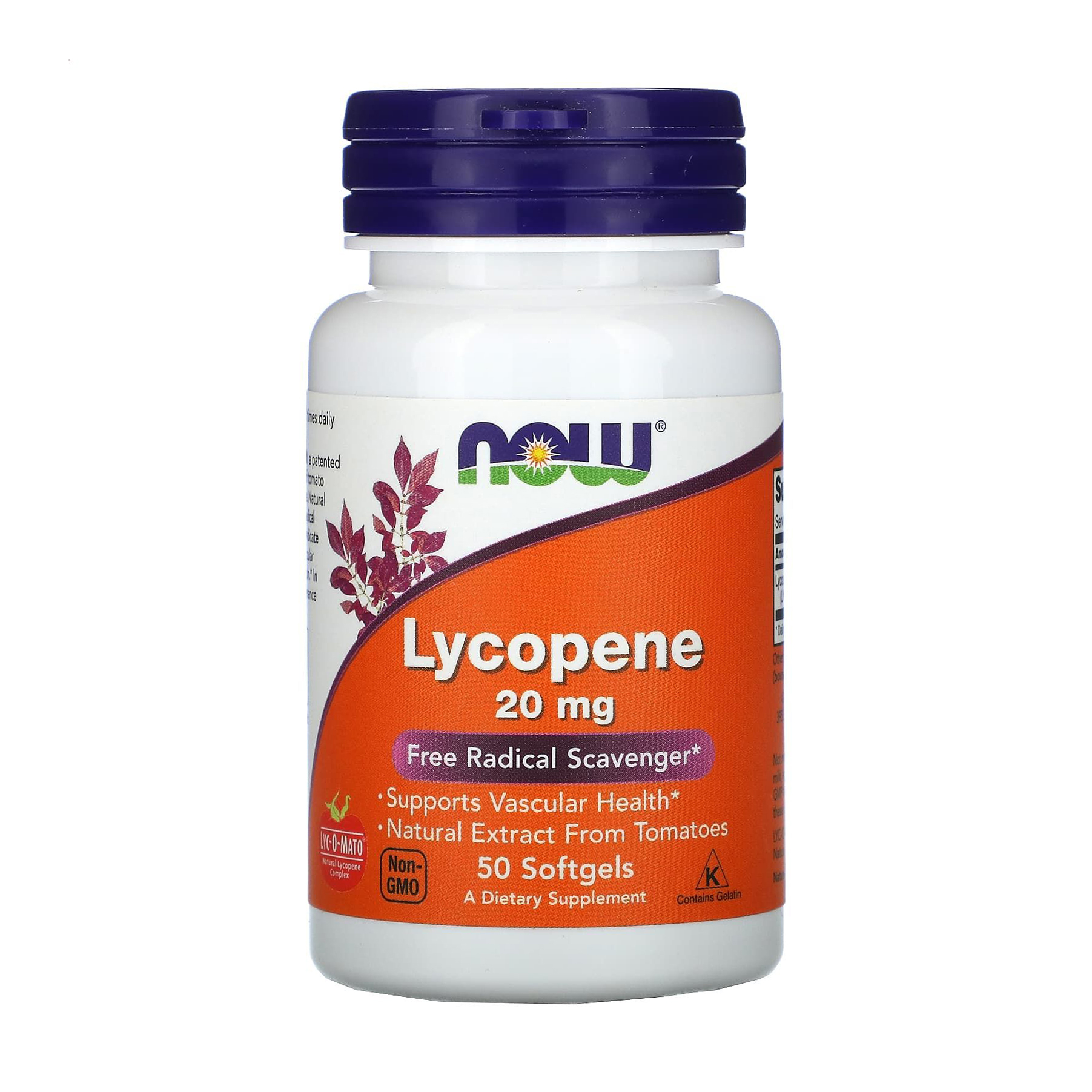 

Лікопін NOW foods Lycopene, 20 мг, 50 гелевих капсул