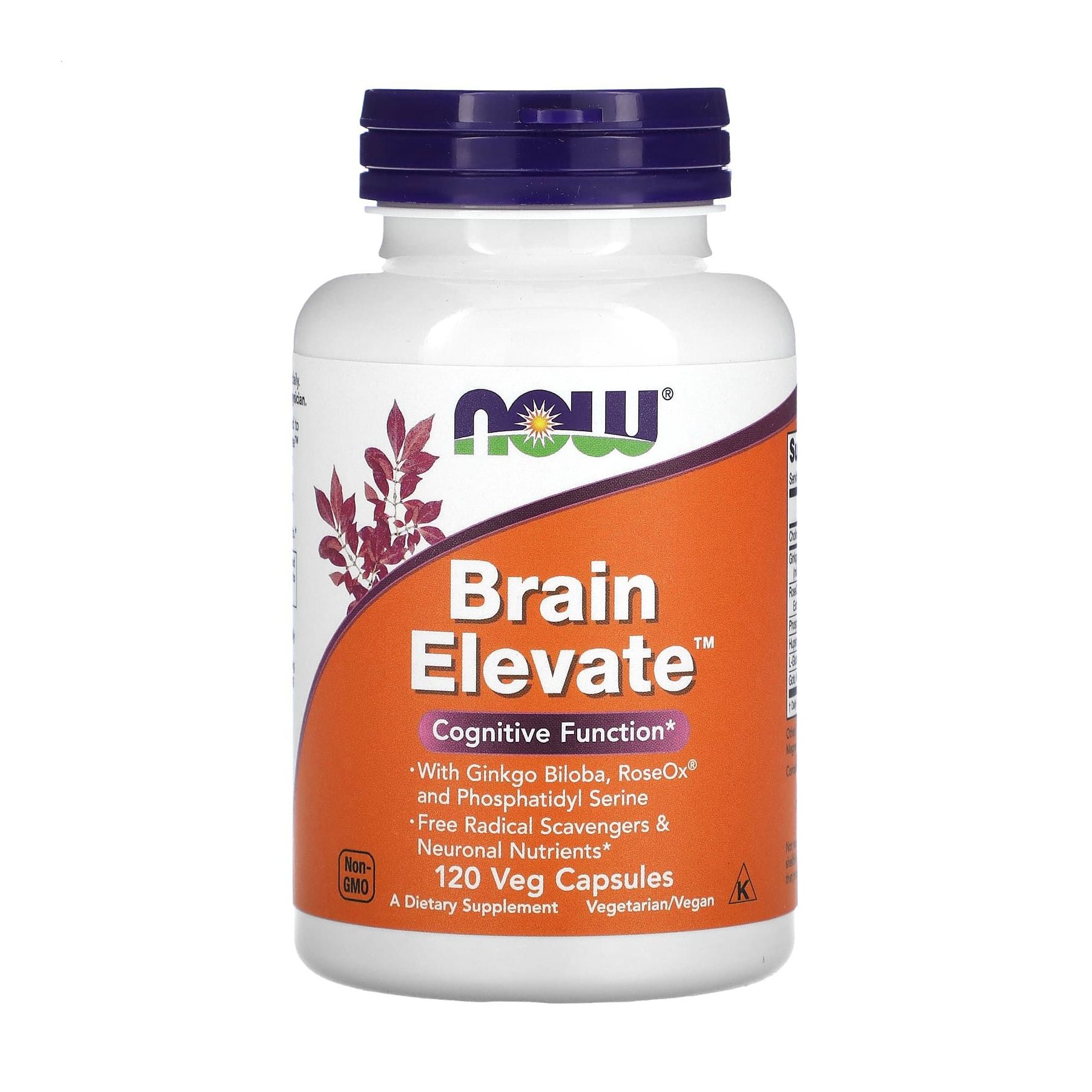 

Вітаміни для пам'яті NOW foods Brain Elevate, 120 вегетаріанських капсул