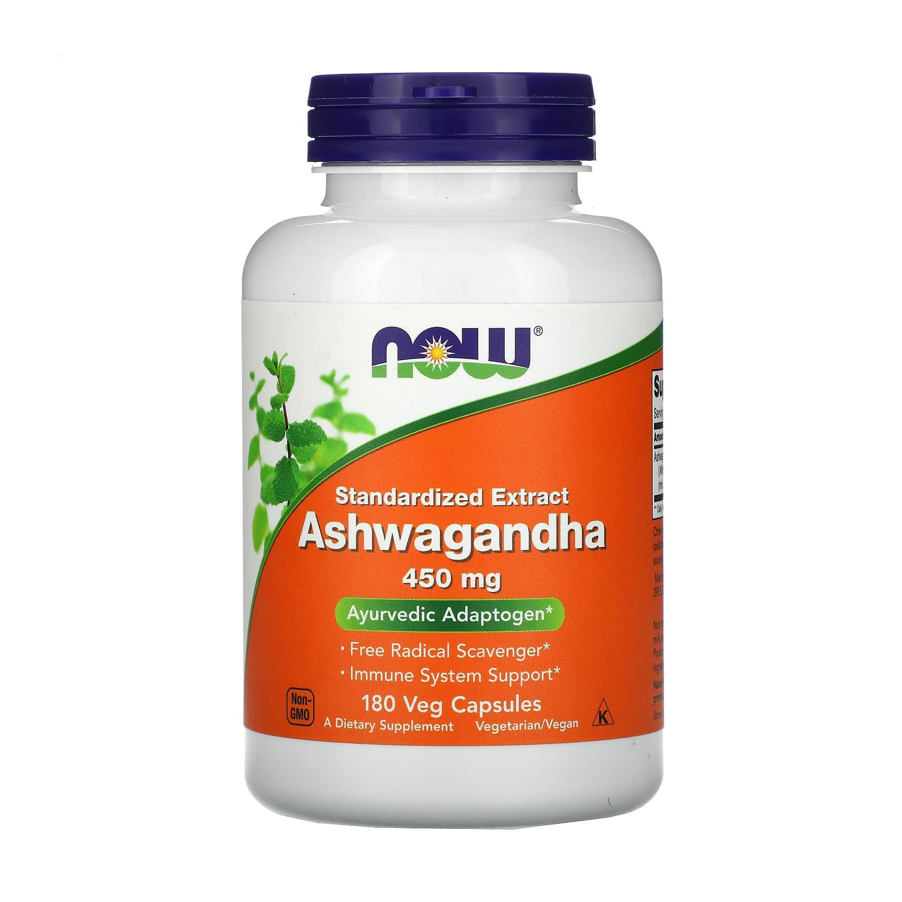 

Ашваганда NOW foods Ashwagandha 450 мг, 180 вегетаріанських капсул