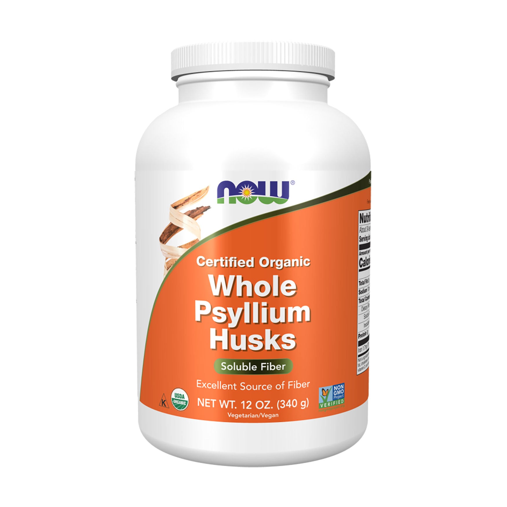 

Псиліум NOW foods Certified Organic Whole Psyllium Husks, цілісне лушпиння, 340 г