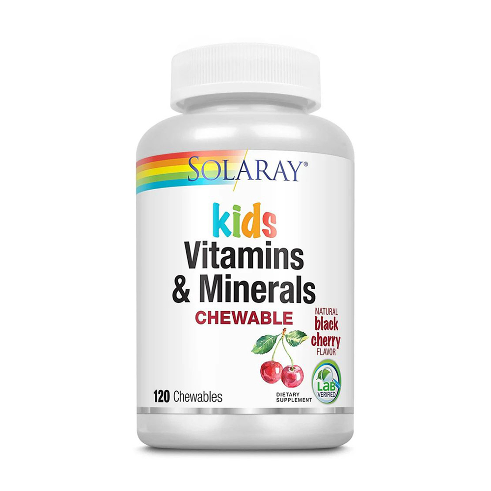 

Вітаміни та мінерали для дітей Solaray Children's Chewable Vitamins & Minerals зі смаком чорної вишні, 120 жувальних таблеток
