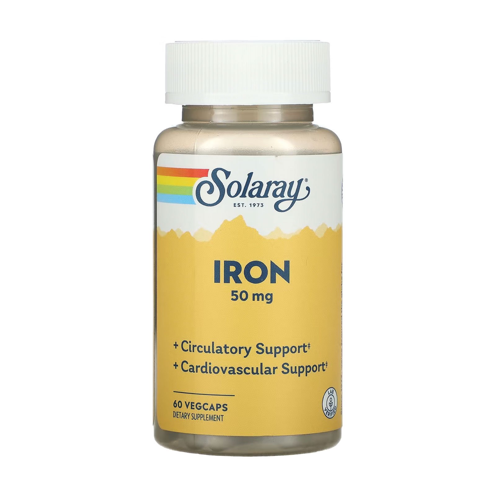 

Залізо Solaray Iron 50 мг, 60 вегетаріанських капсул