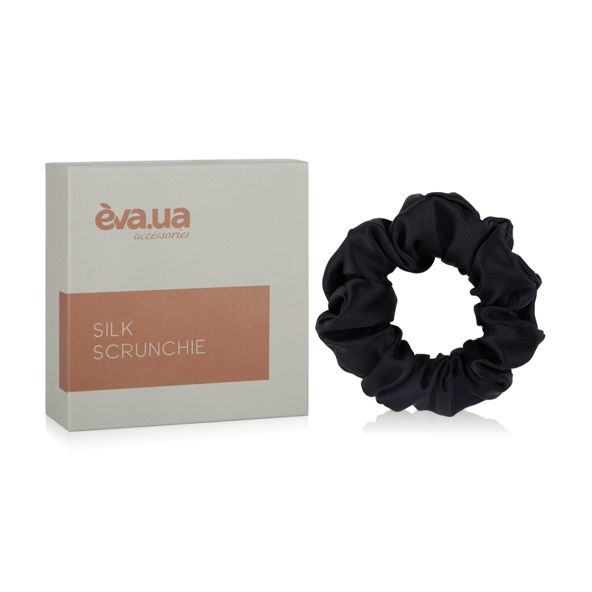 

Резинка для волосся EVA.UA шовкова, чорна, 1 шт