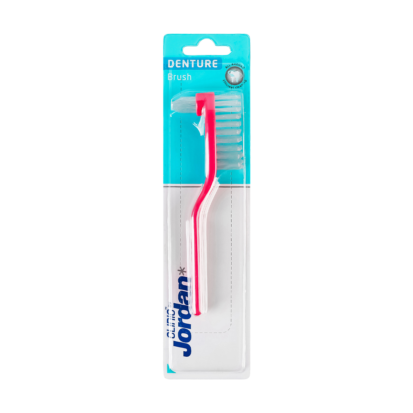

Щітка для зйомних протезів та орто апаратів Jordan Clinic Denture Brush рожева, 1 шт