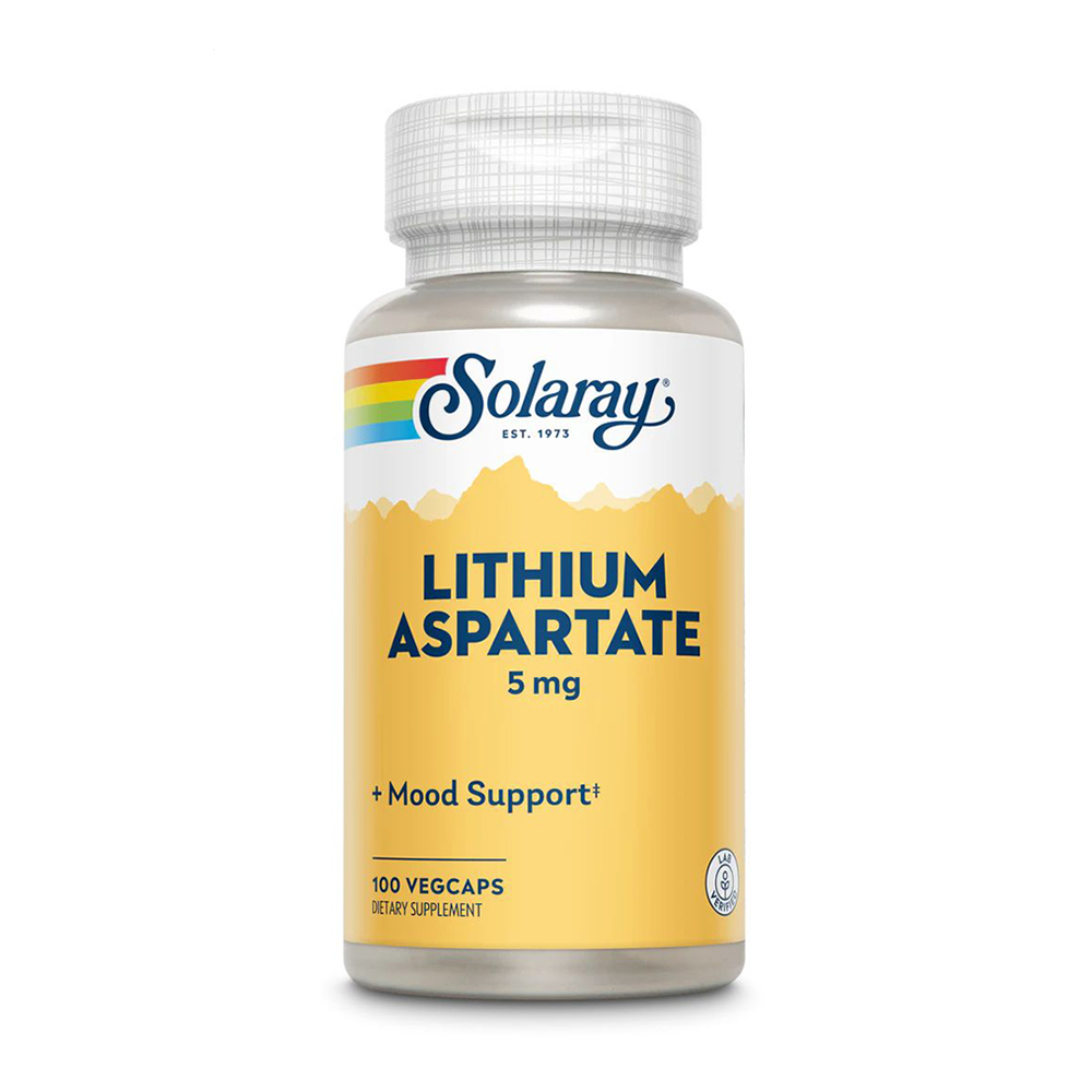

Аспартат літію Solaray Lithium Aspartate, 5 мг, 100 капсул