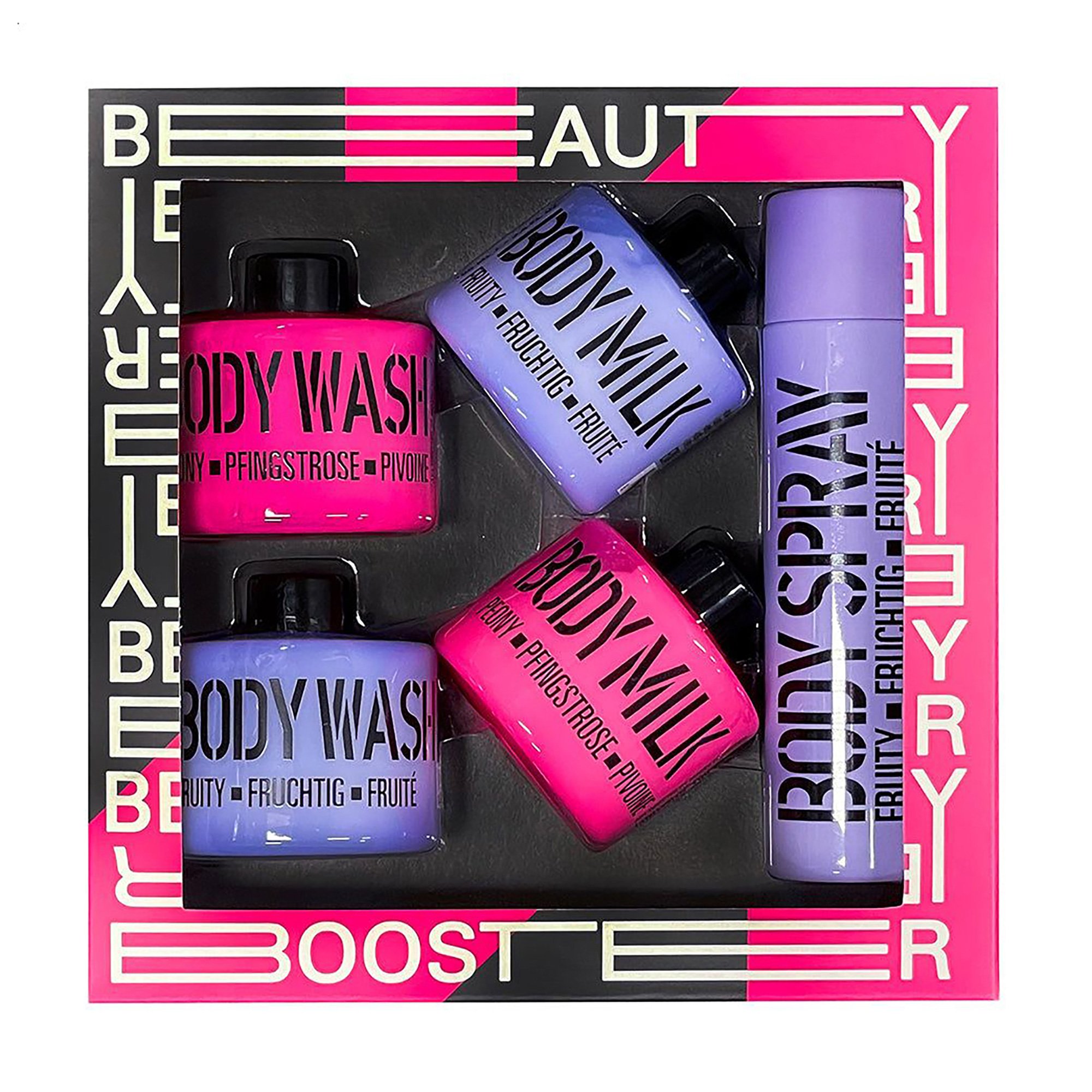 

Уцінка! Набір для тіла Mades Cosmetics Beauty Booster Фруктовий коктейль та рожева півонія, 5 предметів