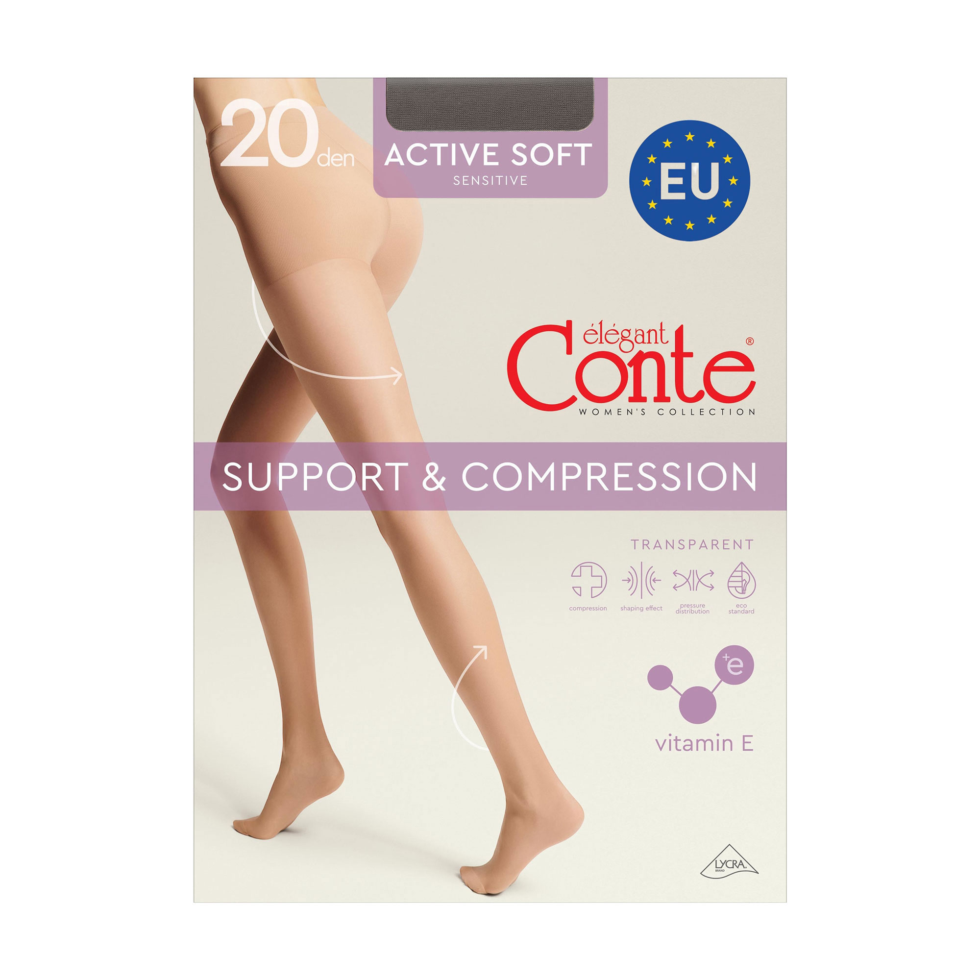 Колготки жіночі Conte elegant Active Soft з шортиками, 20 DEN, Grafit, розмір 5