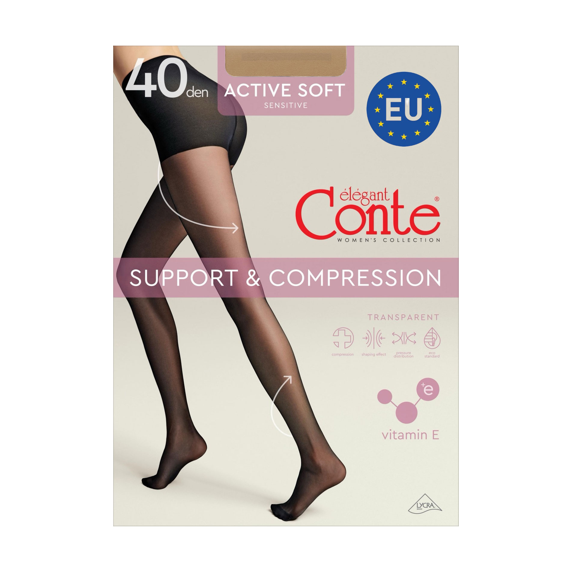 Колготки жіночі Conte elegant Active Soft з шортиками, 40 DEN, Natural, розмір 5