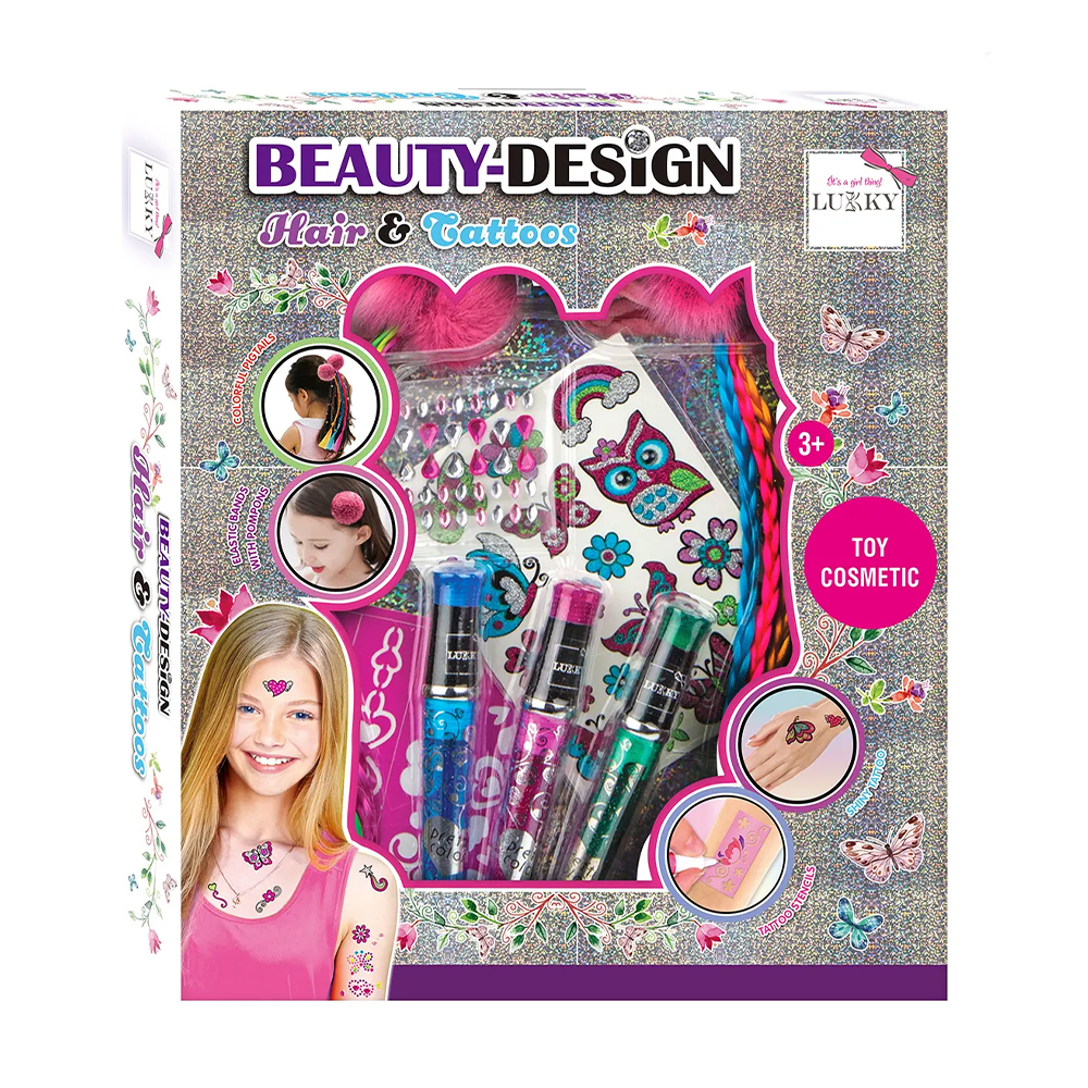 

Уцінка! Дитячий набір для волосся та тіла Lukky Волосся та тату, 8 предметів