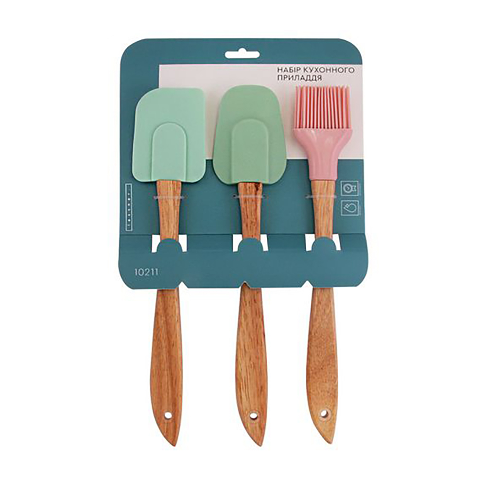 

Набір кухонного приладдя Lessner Loft 31 см (лопатка, 1 шт + кондитерська лопатка, 1 шт + помазок, 1 шт) (10211)